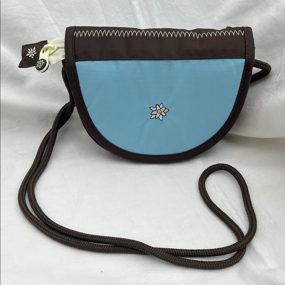 Sherpani Mini Crossbody Bag Blue & Brown Daisy